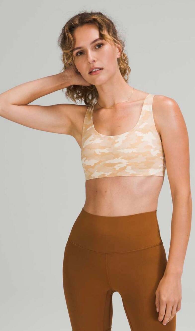 Lululemon Alignment Straight Strap Bra Heritage 365 Camo Beige 8 A/B